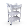 3-Tier Medical Utility Cart with Drawer and Shelves D1016