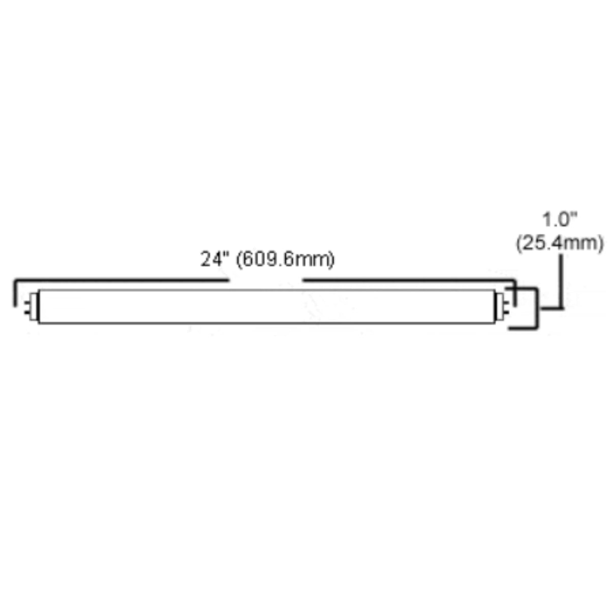 24 Inch T8 Fluorescent Tube Light Bulb 17W 3500K Neutral White G13 Bi-Pin Base Pack of 25 K3021