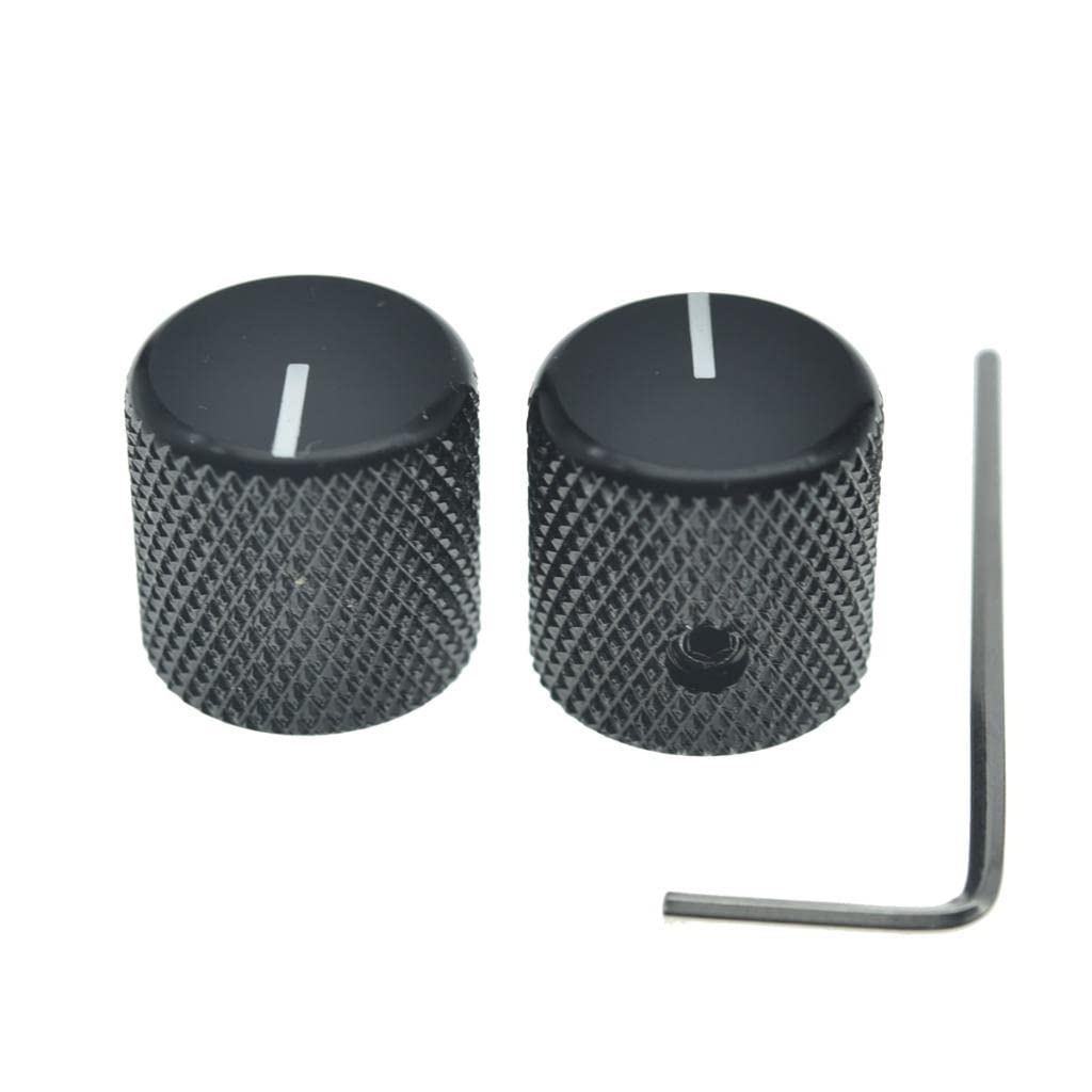 Aluminium Guitar Bass Knobs, Set of 2, Black V72352