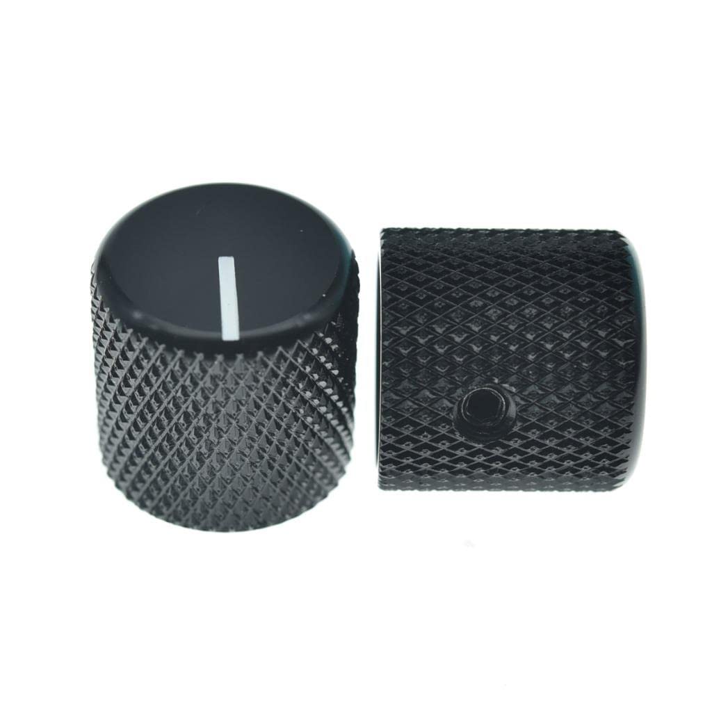 Aluminium Guitar Bass Knobs, Set of 2, Black V72352