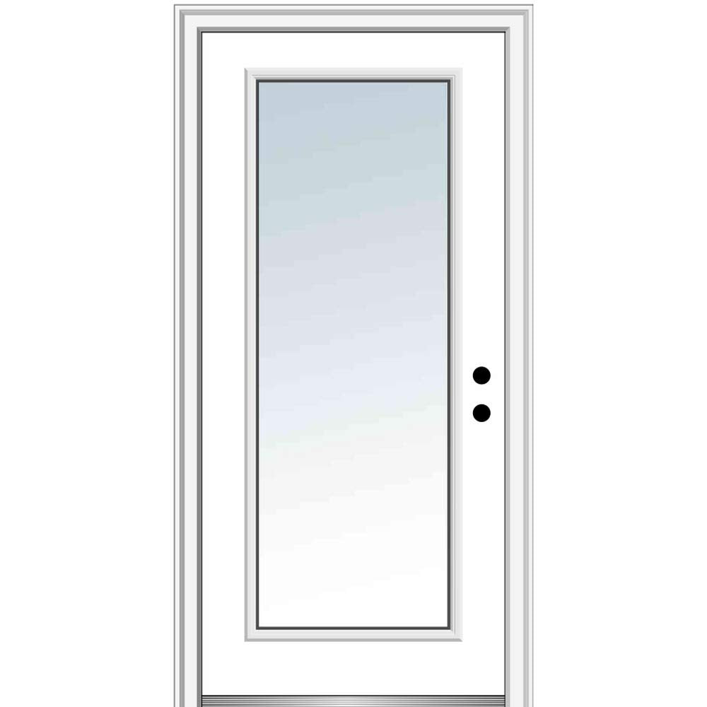 Steel Primed Left Hand In-Swing Prehung Front Door Full Lite Clear Low-E Glass 36" x 80" C946
