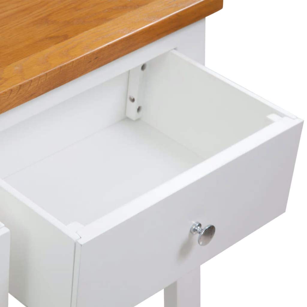 Solid Oak Wood Console Table with 2 Drawers and 1 Shelf Z739185