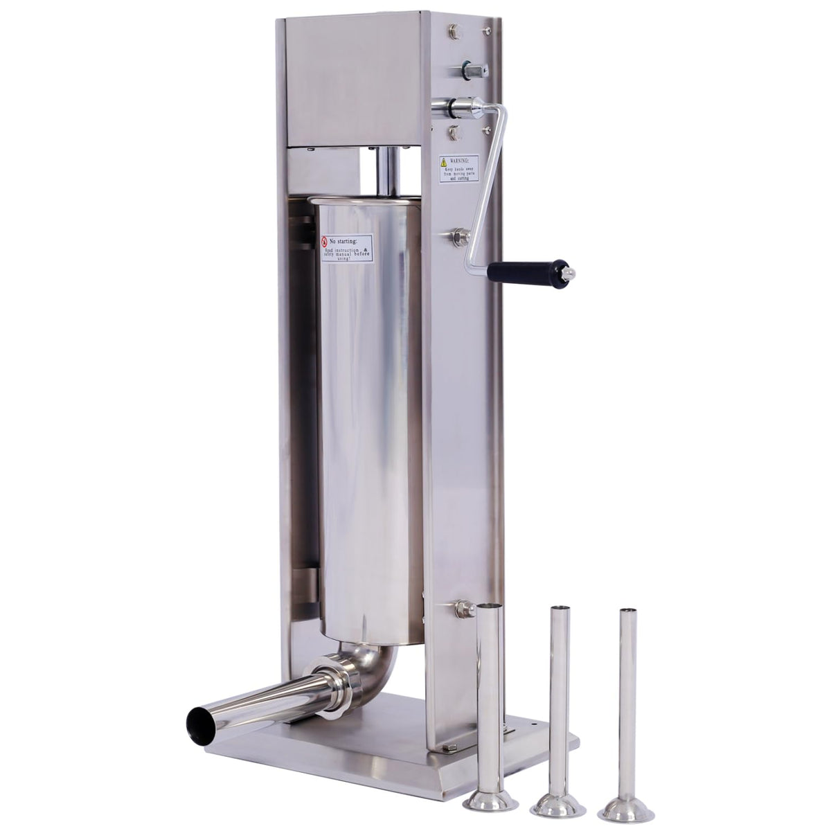 Stainless Steel Vertical Sausage Stuffer 15LB/7L with 4 Stuffing Tubes G547