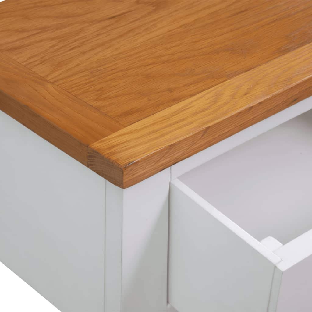 Solid Oak Wood Console Table with 2 Drawers and 1 Shelf Z739185