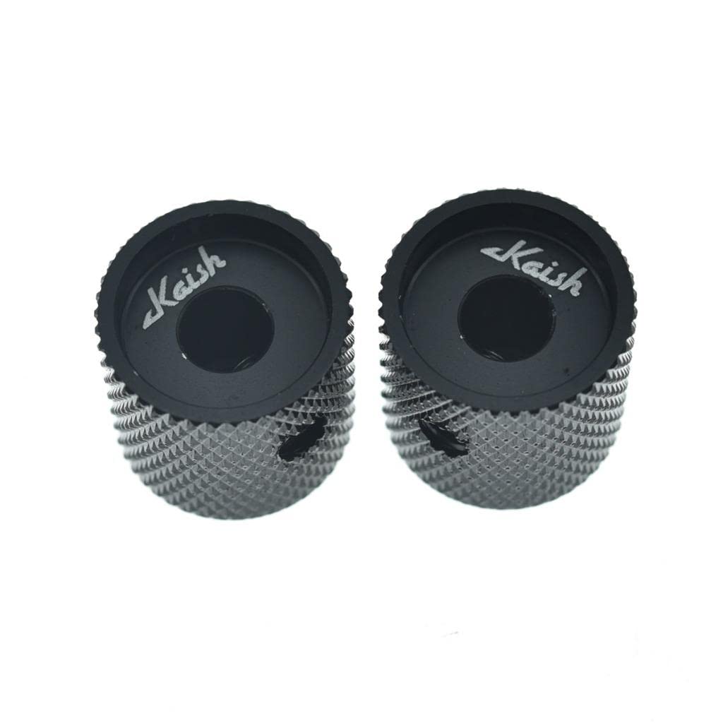 Aluminium Guitar Bass Knobs, Set of 2, Black V72352