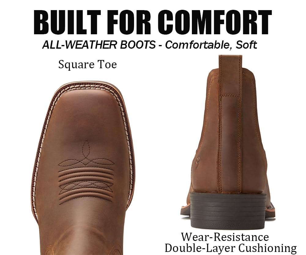 Slip-On Square Toe Western Boots M368109