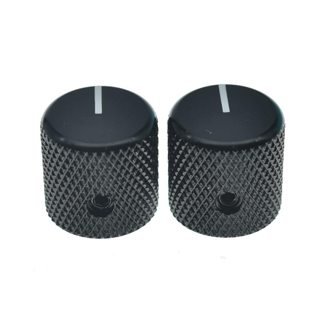 Aluminium Guitar Bass Knobs, Set of 2, Black V72352