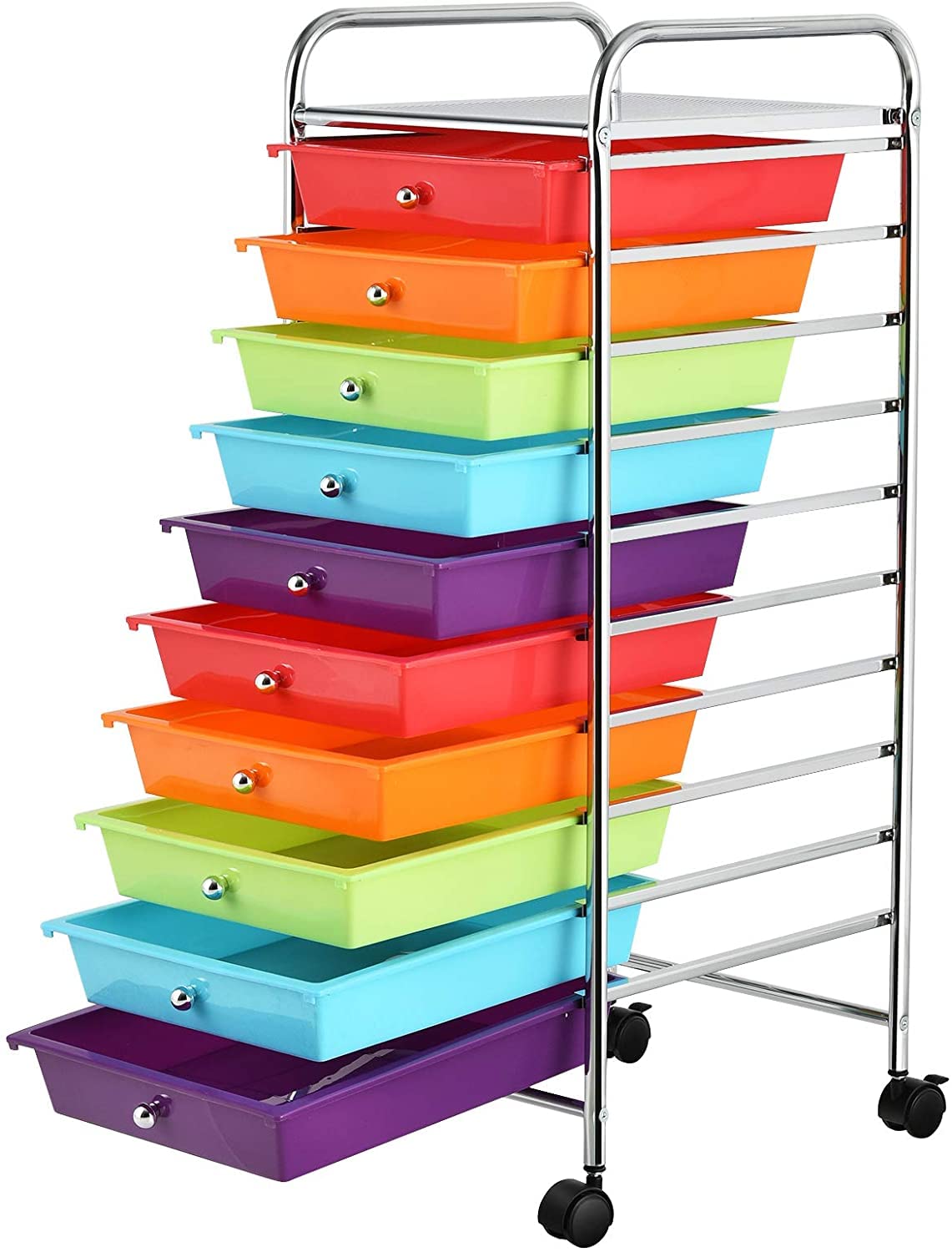10 Drawer Rolling Storage Cart with Wheels P4618