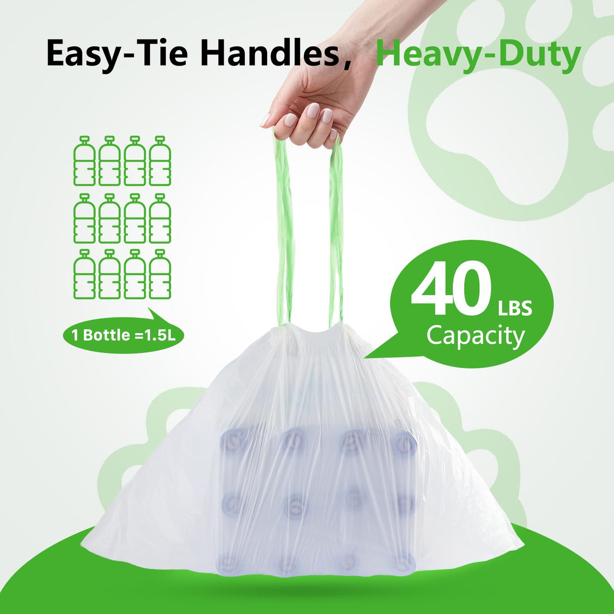 40 Count Cat Litter Box Liners with Drawstring E156