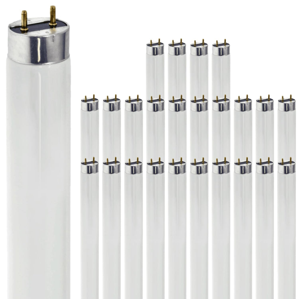 24 Inch T8 Fluorescent Tube Light Bulb 17W 3500K Neutral White G13 Bi-Pin Base Pack of 25 K3021