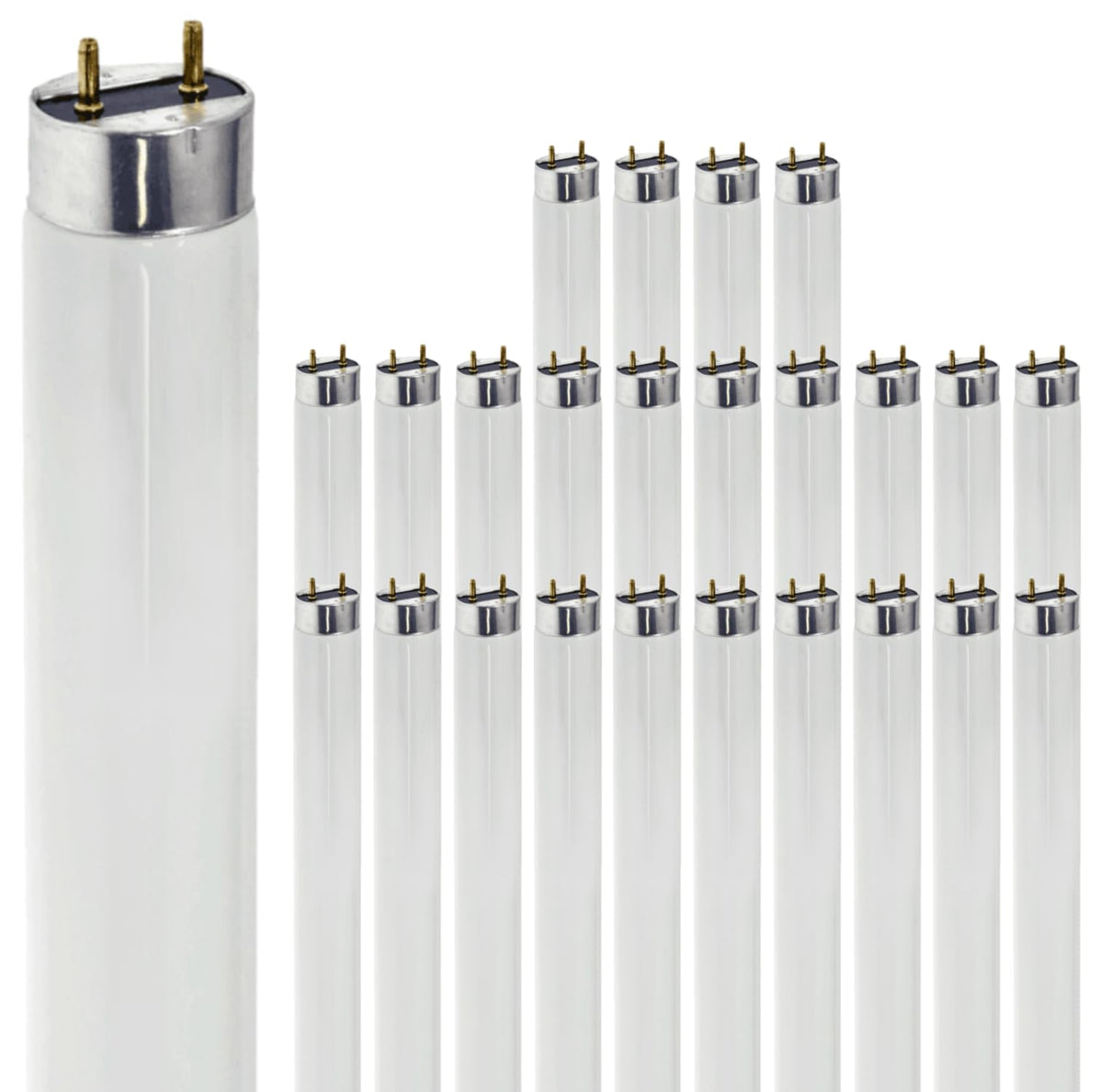 24 Inch T8 Fluorescent Tube Light Bulb 17W 3500K Neutral White G13 Bi-Pin Base Pack of 25 K3021
