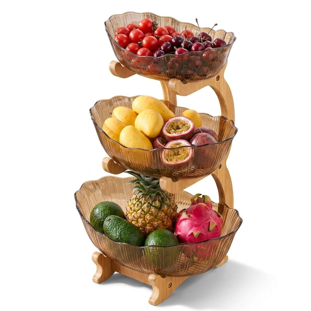 3 Tier Bamboo Fruit Basket L144