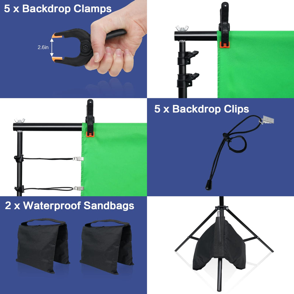 Adjustable Photo Backdrop Stand Kit with Carry Bag Q256