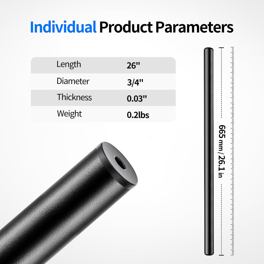 101 Pack 26" x 3/4" Black Round Aluminum Balusters P714