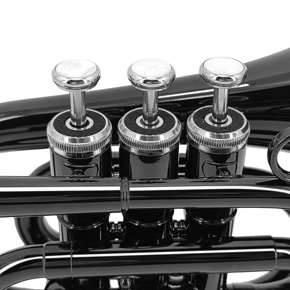 Brass B Flat Nickel Plated Pocket Trumpet with 7C Mouthpiece H4151