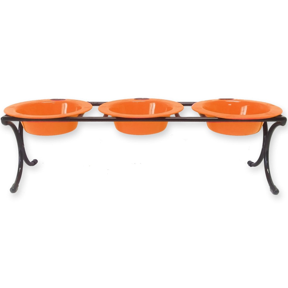Hunter Orange Raised Feeder with Stainless Steel Bowls J4524