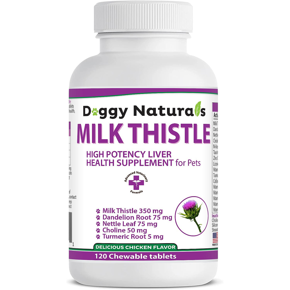 Milk Thistle Liver Health Supplement for Dogs 120 tabs T849668