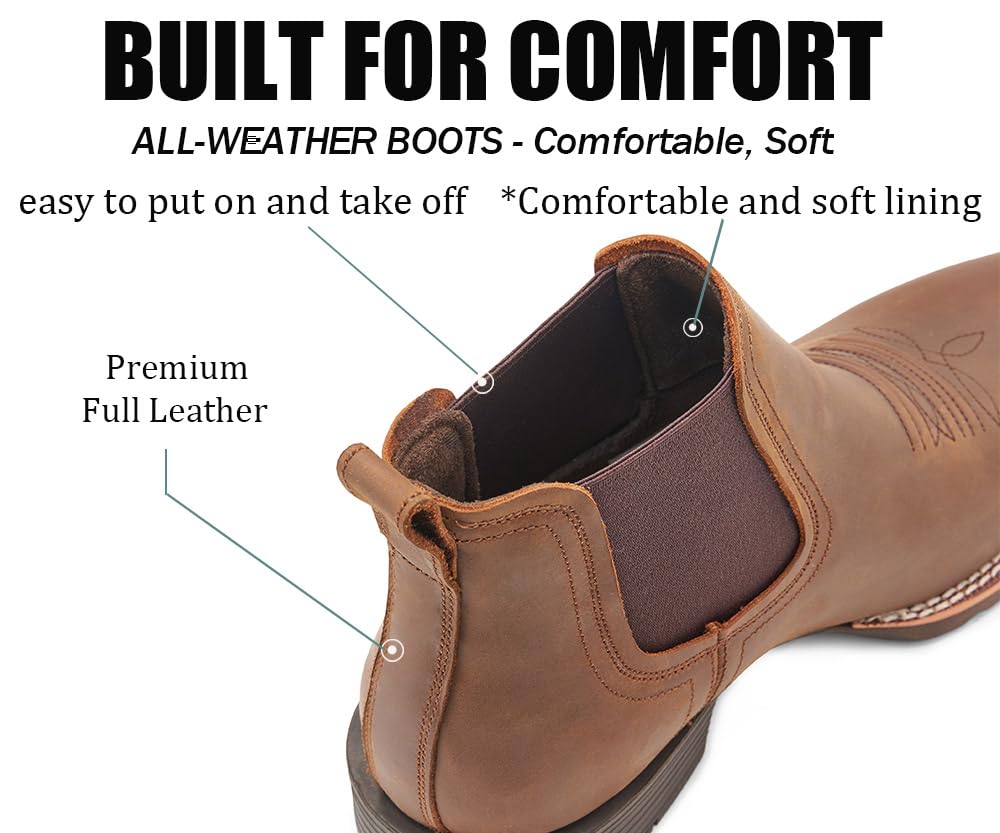Slip-On Square Toe Western Boots M368109