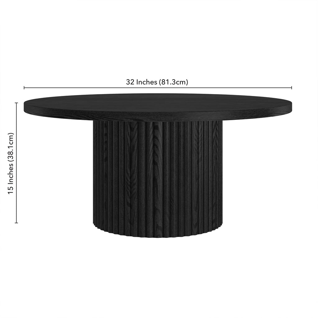 32" Modern Fluted Coffee Table V3464