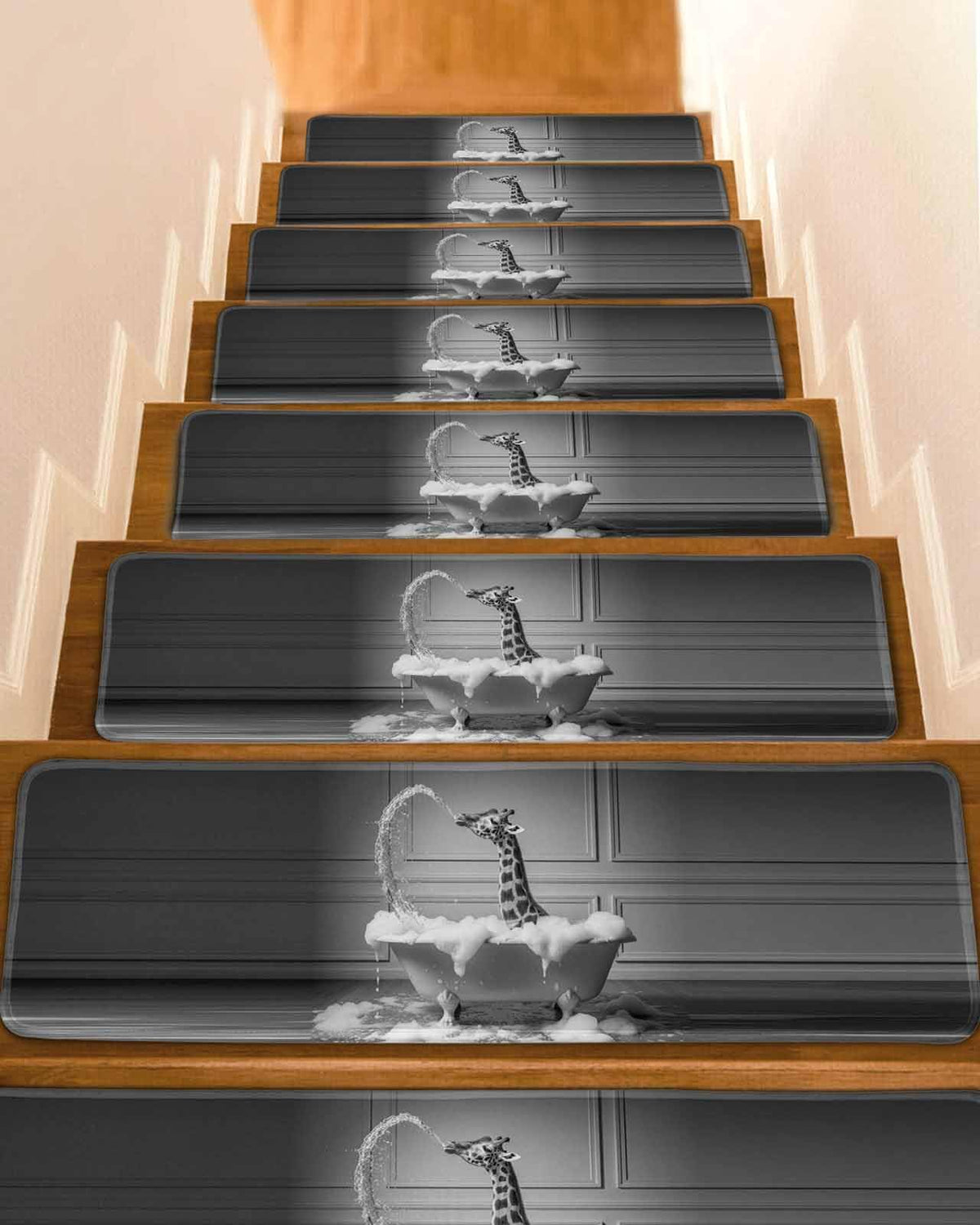 Grey Non Slip Stair Treads 8"x30" 4PCS F140517