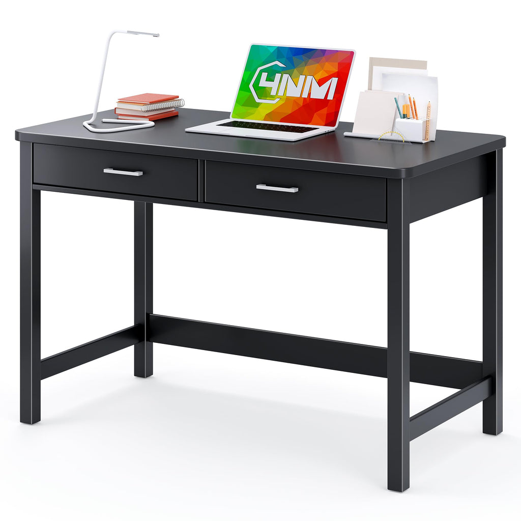 39.4" Small Desk with Wood Drawers Black K960108