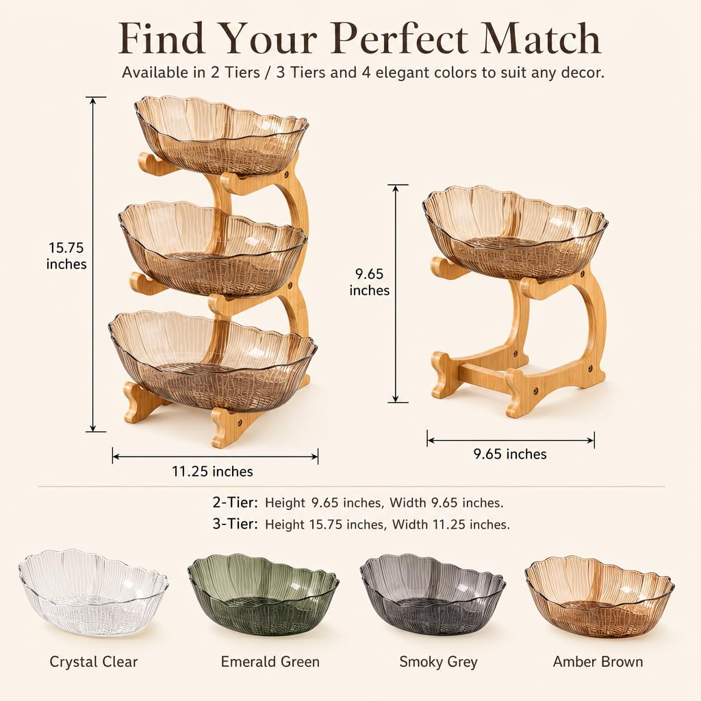 3 Tier Bamboo Fruit Basket L144