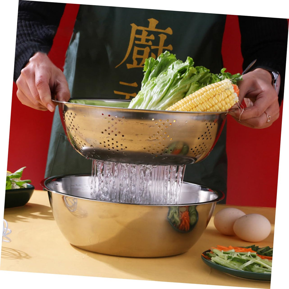 Metal Vegetable Washing Basket Strainer Bowl W197784