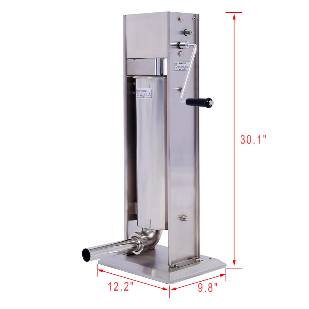Stainless Steel Vertical Sausage Stuffer 15LB/7L with 4 Stuffing Tubes G547