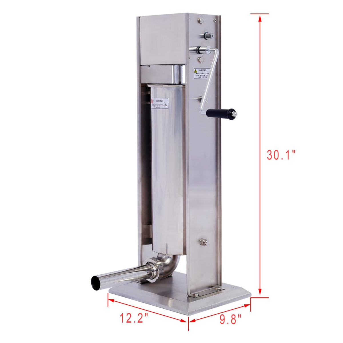 Stainless Steel Vertical Sausage Stuffer 15LB/7L with 4 Stuffing Tubes G547