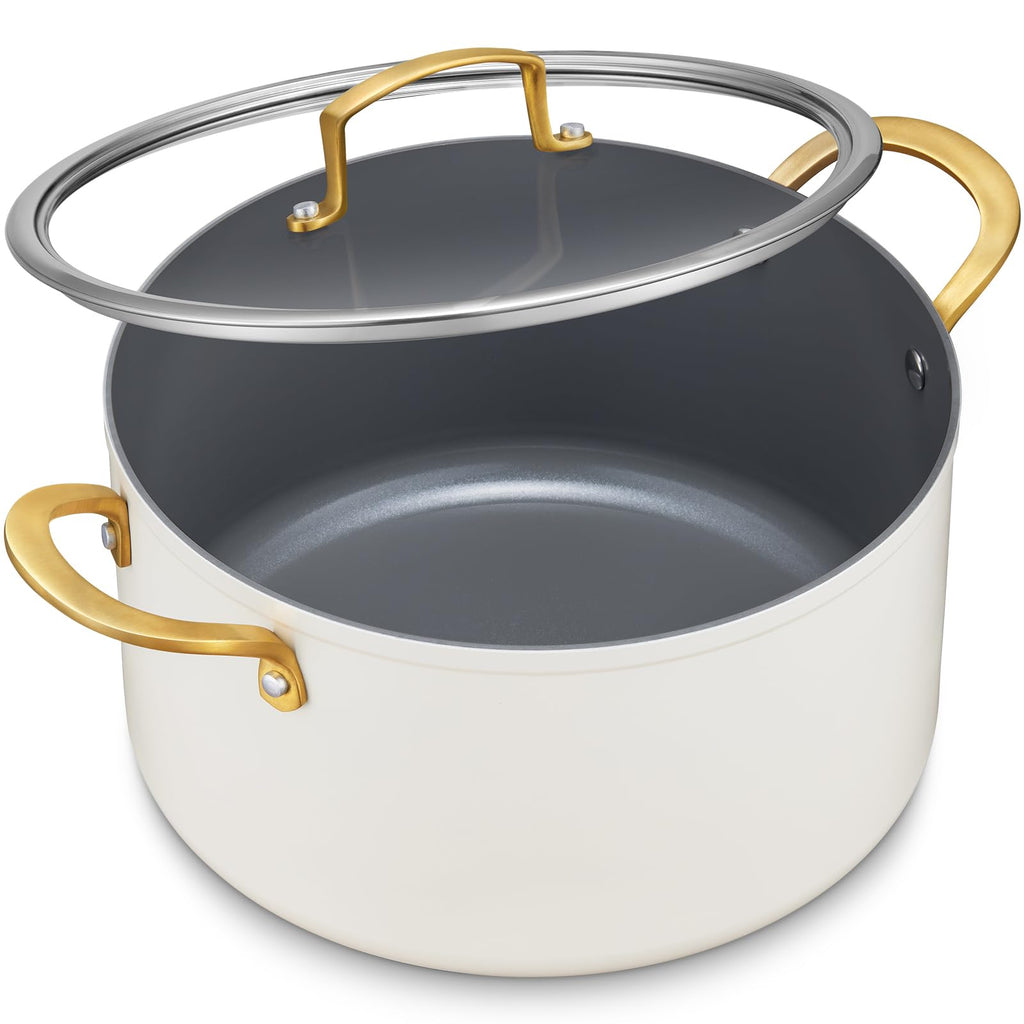 12QT Ceramic Nonstick Stock Pot with Lid G4139