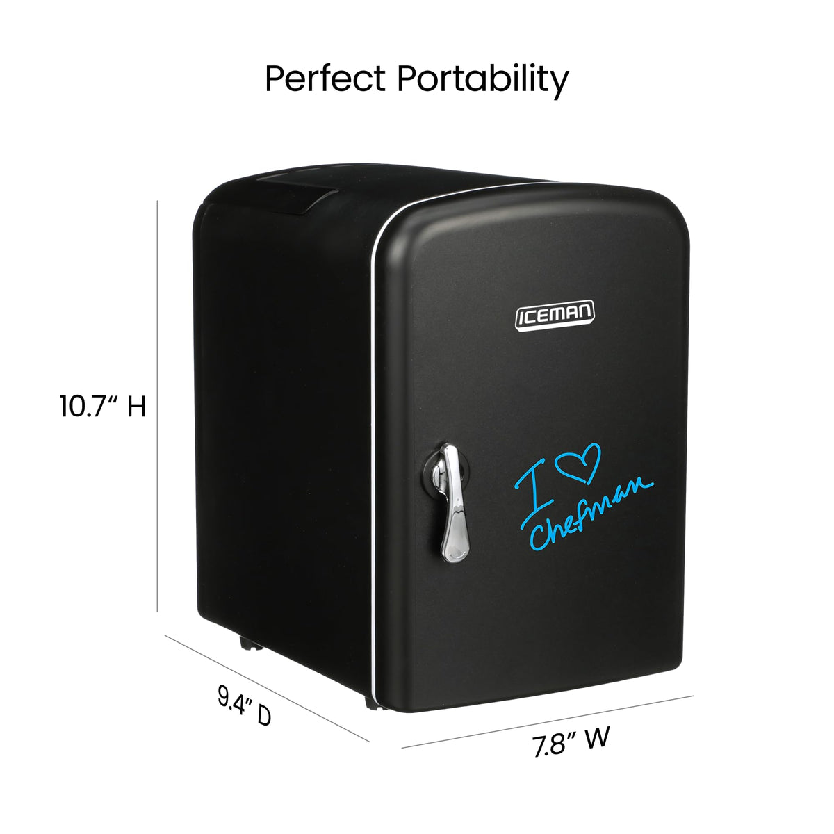 Portable 4 Liter Mini Fridge, Cools & Heats, Black I5003