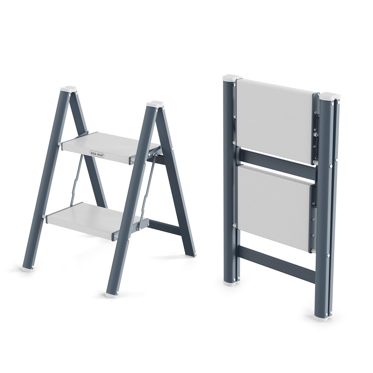 2 Step Ladder, 300lbs Load, 17'' Top Step, Stormy Blue B461156