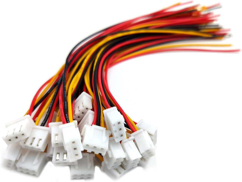 50Pcs 25Pairs JST-XH 2.54mm 3 Pin Connector Kit with Flat Wire Cable O7778