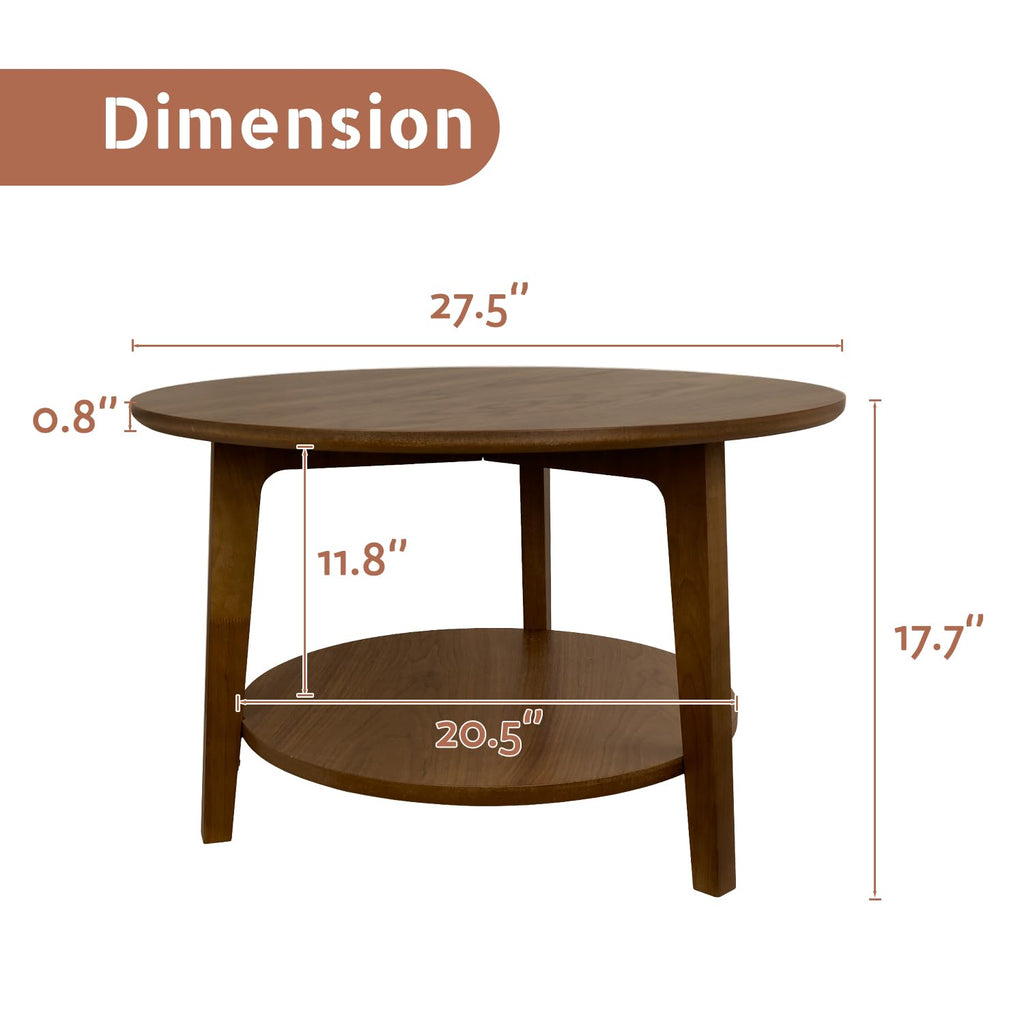2-Tier Round Wood Coffee Table V632380