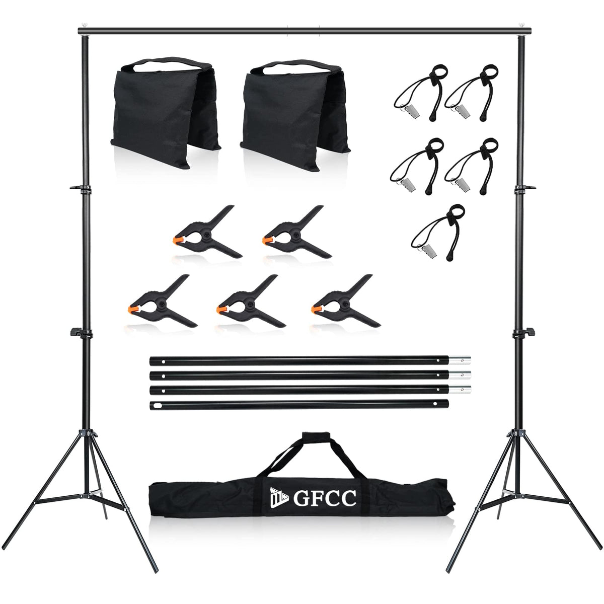 Adjustable Photo Backdrop Stand Kit with Carry Bag Q256