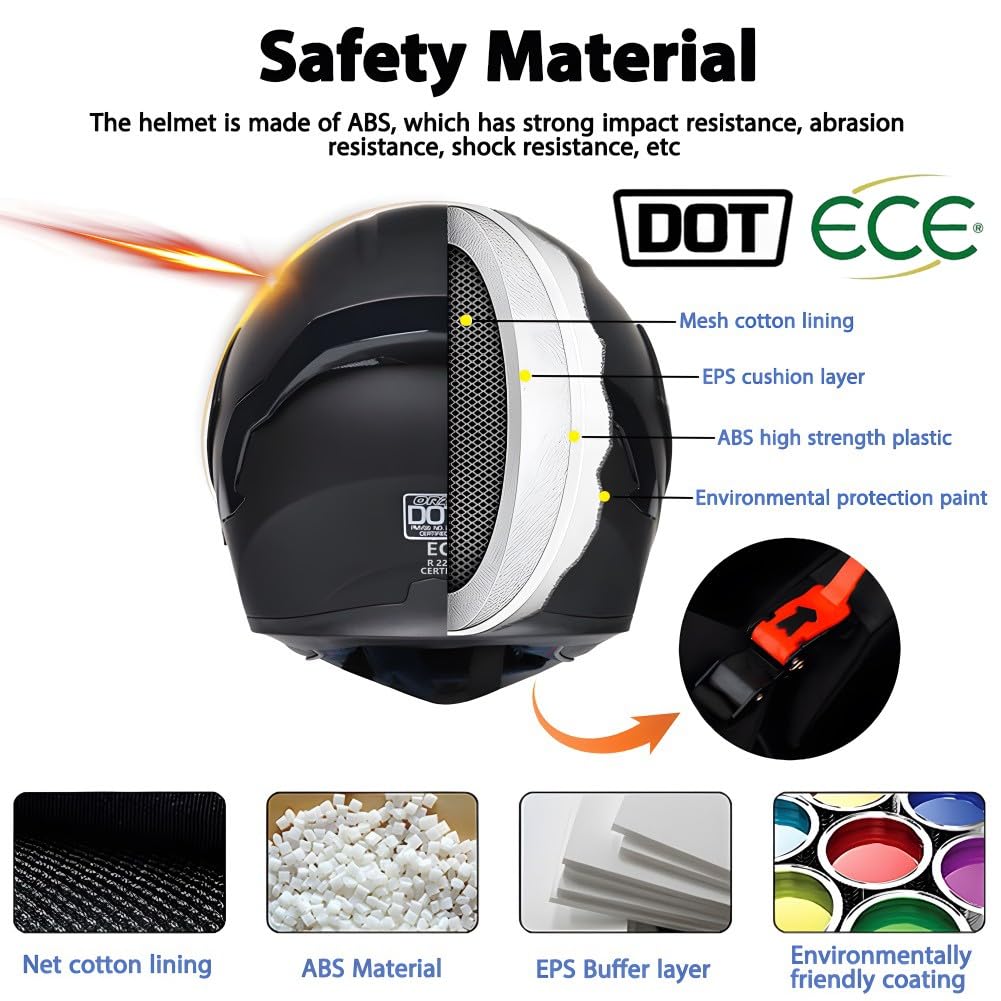 DOT Approved Flip up Full Face Modular Motorcycle Helmet X4757