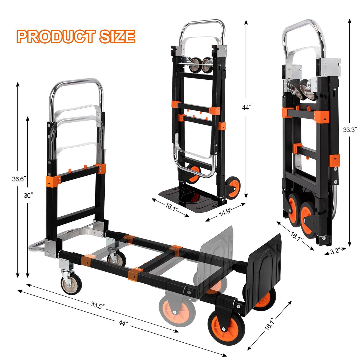 3-in-1 Folding Hand Truck Dolly Q43851
