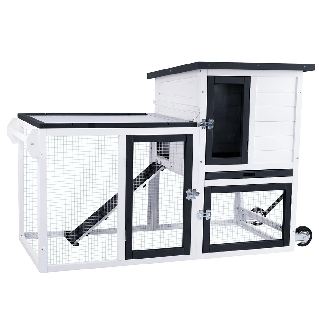 2-Story Rabbit Hutch with Pull-Out Tray & Wheels O663984