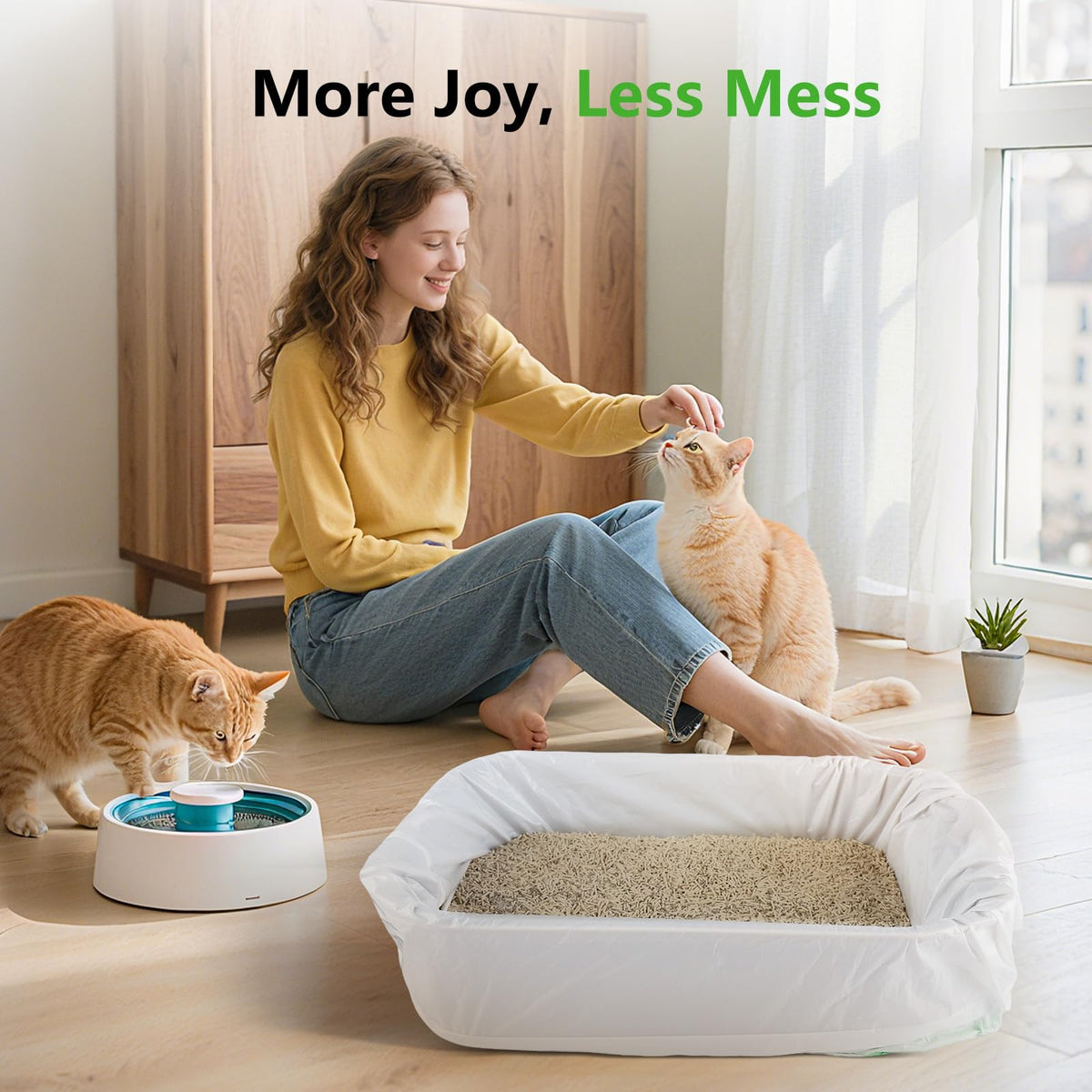 40 Count Cat Litter Box Liners with Drawstring E156