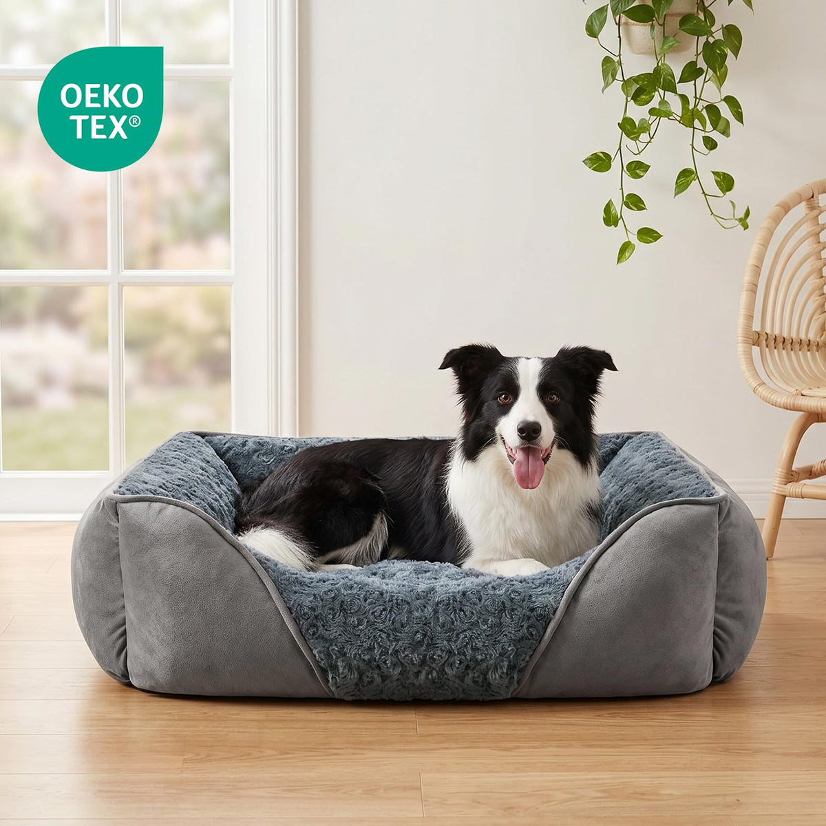 Washable Orthopedic Dog Bed with Anti-Slip Bottom J337324