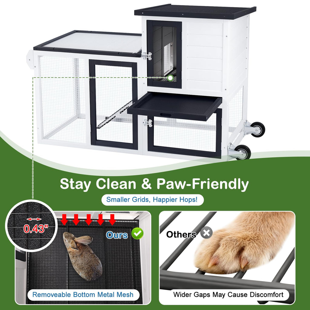 2-Story Rabbit Hutch with Pull-Out Tray & Wheels O663984