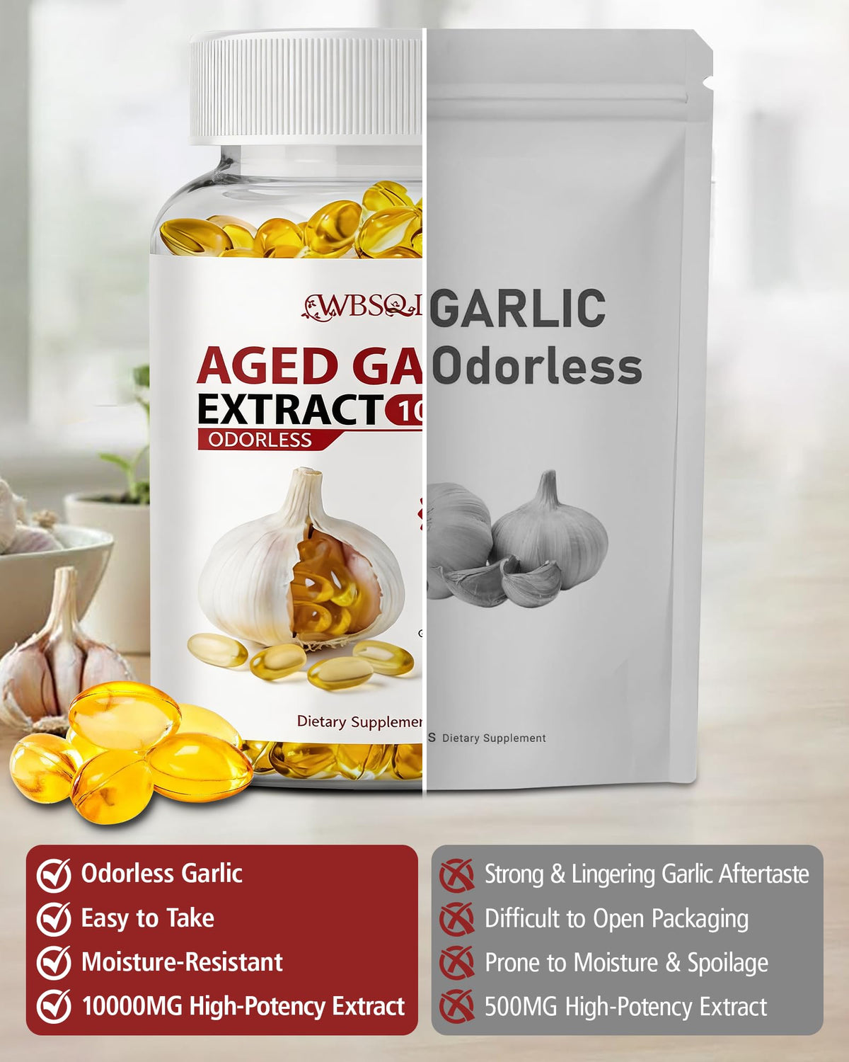 Aged Garlic Extract 10,000 mg 300 Softgels U172453