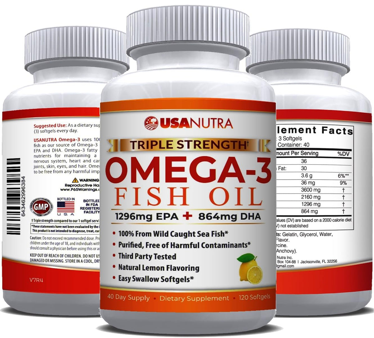Omega-3 Fish Oil 3600mg with EPA and DHA T75367