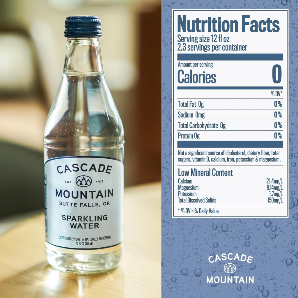 Sparkling Mineral Water in Glass Bottle 12oz 12 Pack P93845