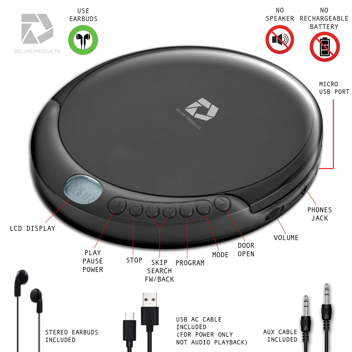 Portable CD Player with 60 Second Anti Skip B15469