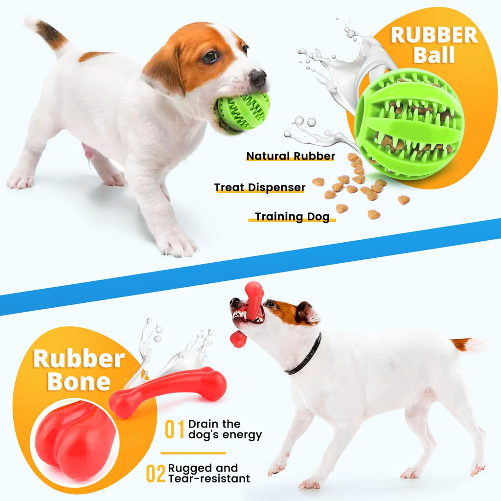 8 Pack Puppy Chew Toys with Squeaky Plush Rope and Ball U892963