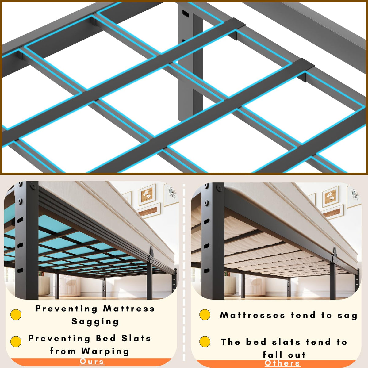 14 Inch Metal Platform Full Bed Frame with Storage P252766