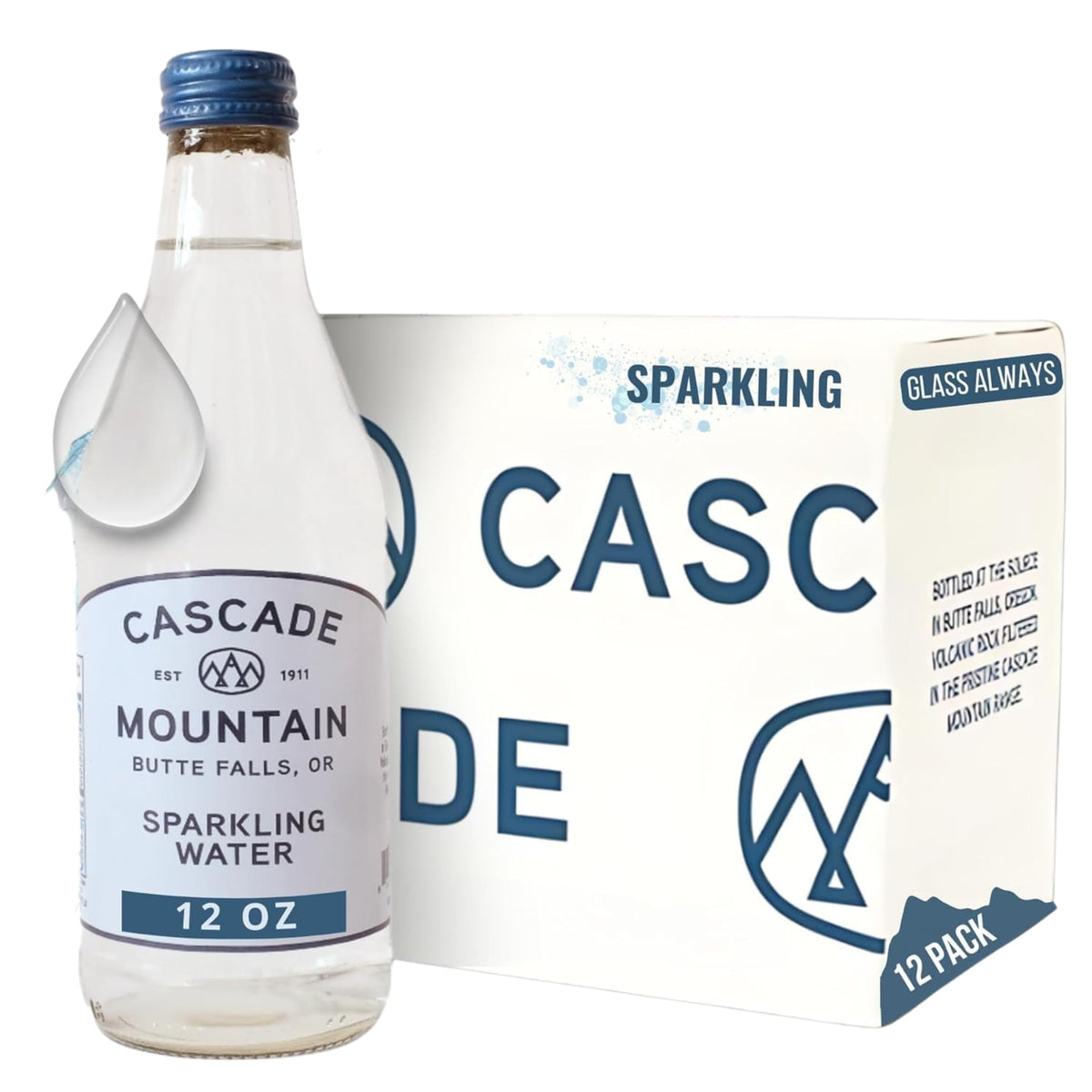 Sparkling Mineral Water in Glass Bottle 12oz 12 Pack P93845