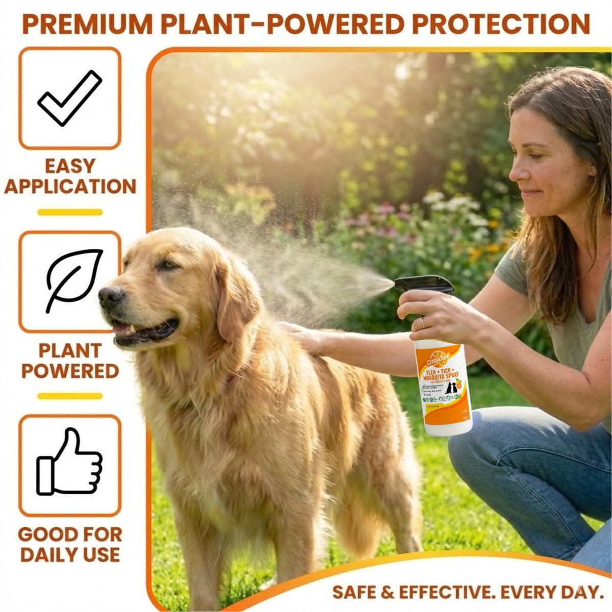 Plant-Based Cedarwood & Citrus Flea Tick & Mosquito Spray for Dogs 16 fl oz C15742