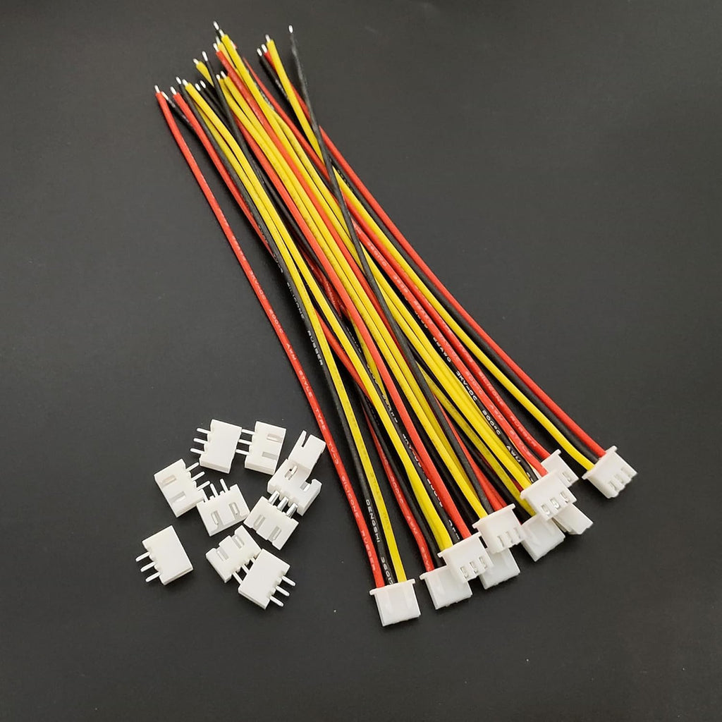 50Pcs 25Pairs JST-XH 2.54mm 3 Pin Connector Kit with Flat Wire Cable O7778